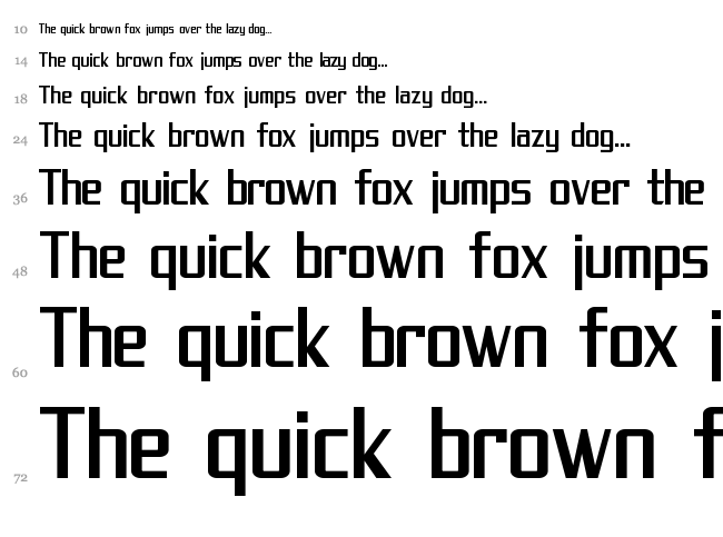 SF Theramin Gothic font waterfall